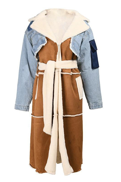 Bida Boutique Denim Patchwork Jacket M / Light Blue