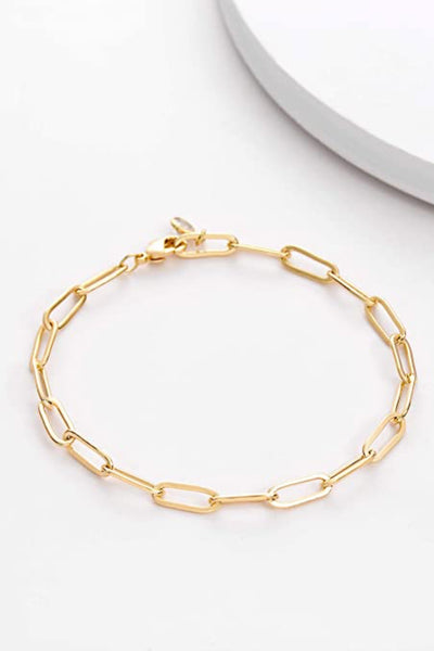 Small Link Paperclip Chain Bracelet