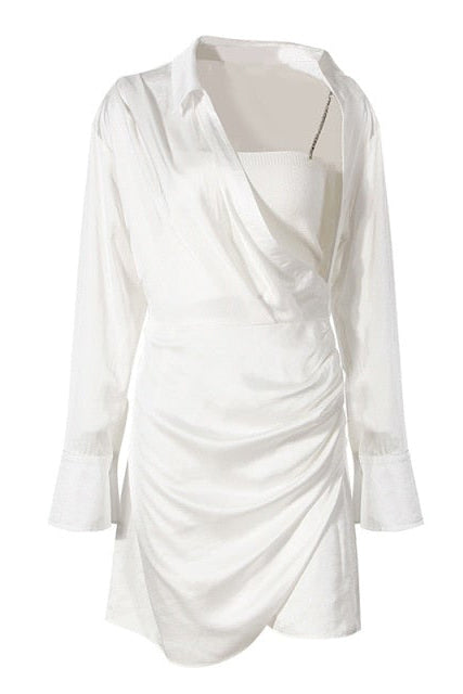 Asymmetrical Satin Dress - BIDA Boutique