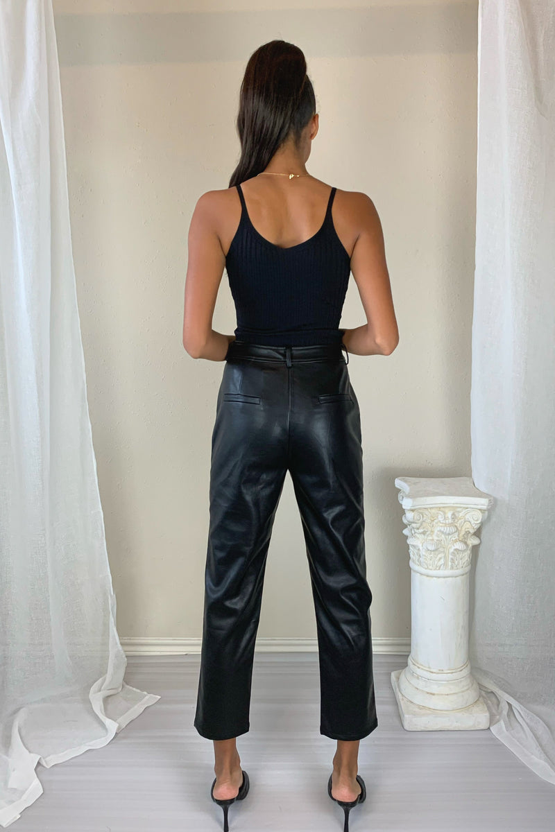 Kelsey Vegan Leather Trouser - BIDA Boutique