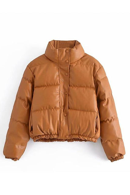Leather Puffer Jacket - BIDA Boutique