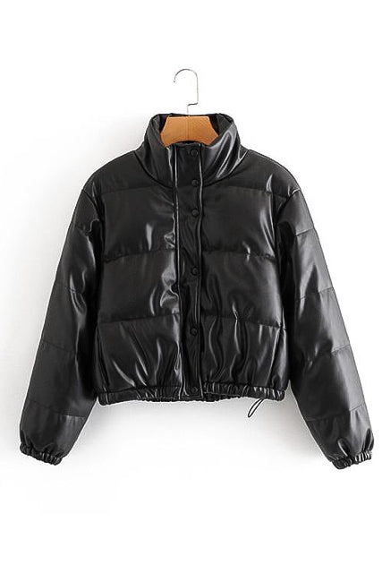 Leather Puffer Jacket - BIDA Boutique